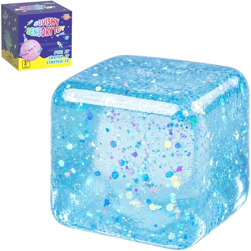Glitzer squishy würfel - glitzer, fidget